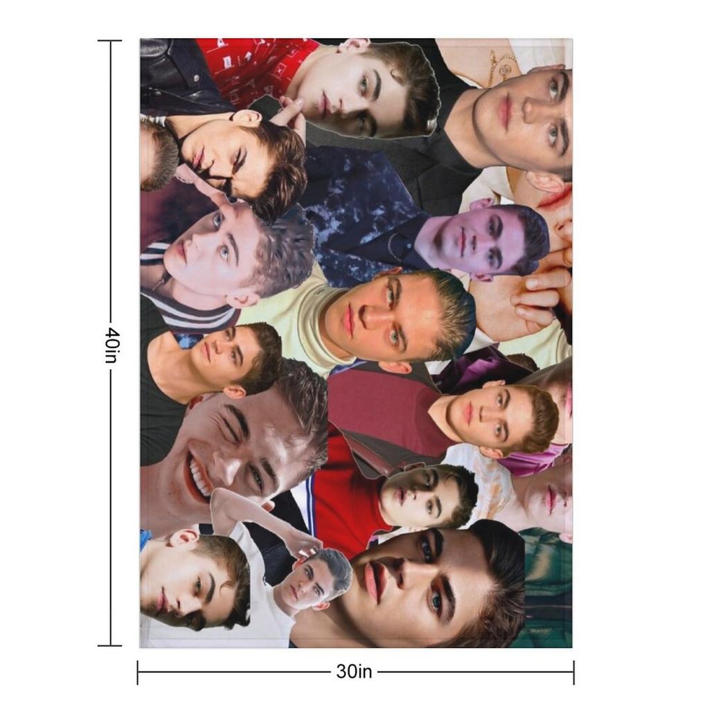 Hero Fiennes Tiffin Photo Collage Throw Blanket Cute Plaid blankets ands Plaid Extra Large Throw Blankets