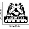 Metal Soccer Goalie Wall Decor, Personalized Name Plate Medal Hanger, Sporty Tin Sign for Home Gym Bar