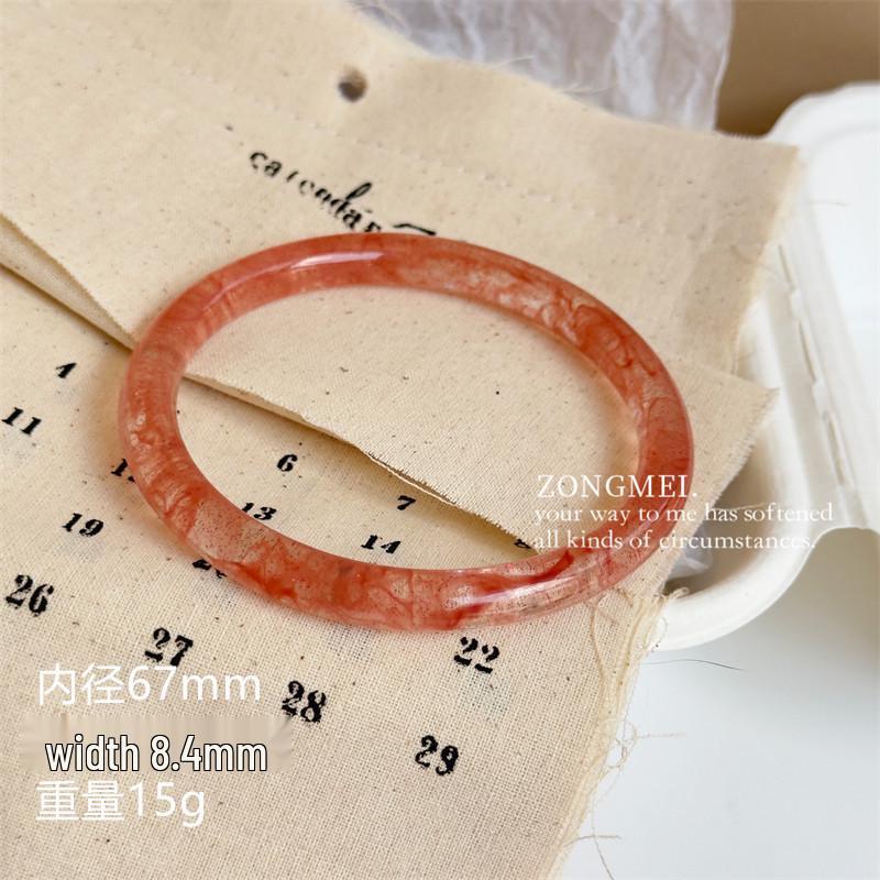 Velký nepravidelný mramorový vzor akrylový náramek - Výrazný francouzský široký čtvercový pryskyřičný šperk.