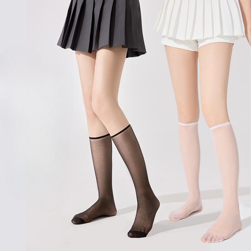 Pineapple Socks, Anti-snagging Silk Calf Socks, Ultra-thin Silk Socks, Women's Thin Flesh-colored Half-length Beauty Socks, Mid-calf Crystal Socks