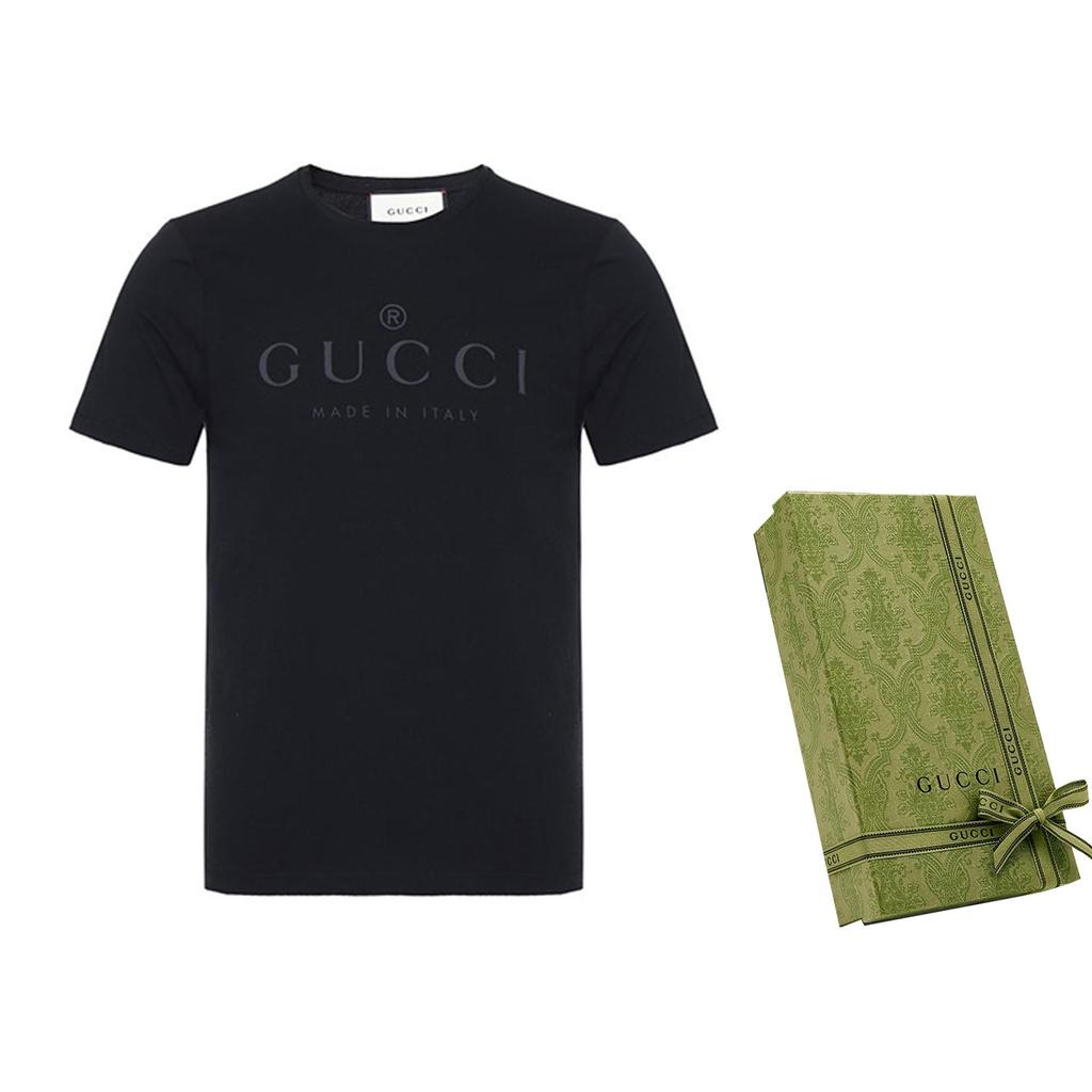 Gucci T Shirts Men's Black Crew Neck Moderate 441685-X3A80-1000