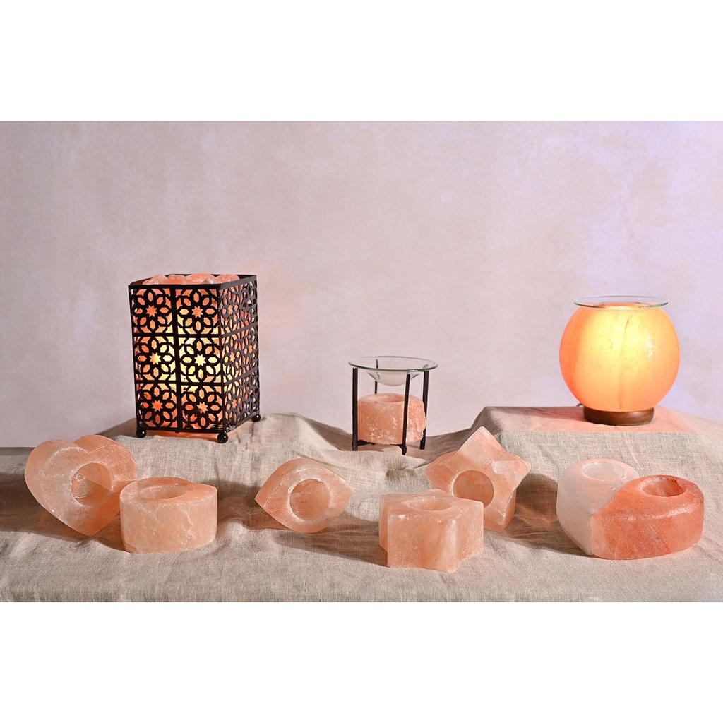 Himalayan Salt Heart Tea Light Holder (Pack of 2)