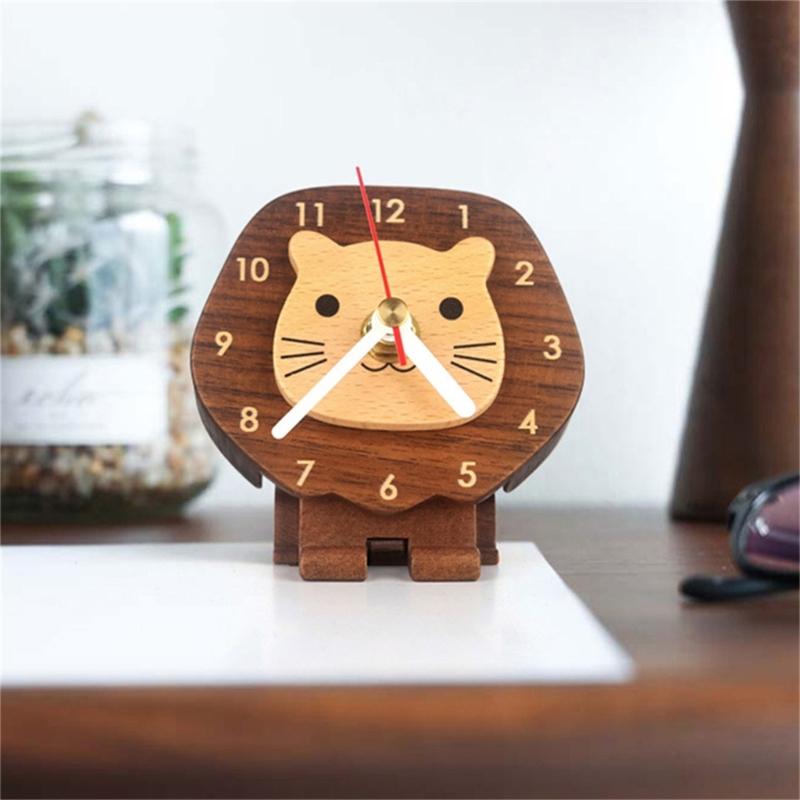 Elegant Solid Wood Clock Small Size and Cartoon Designing For Quiet Home Decoration Quiet Mechanism