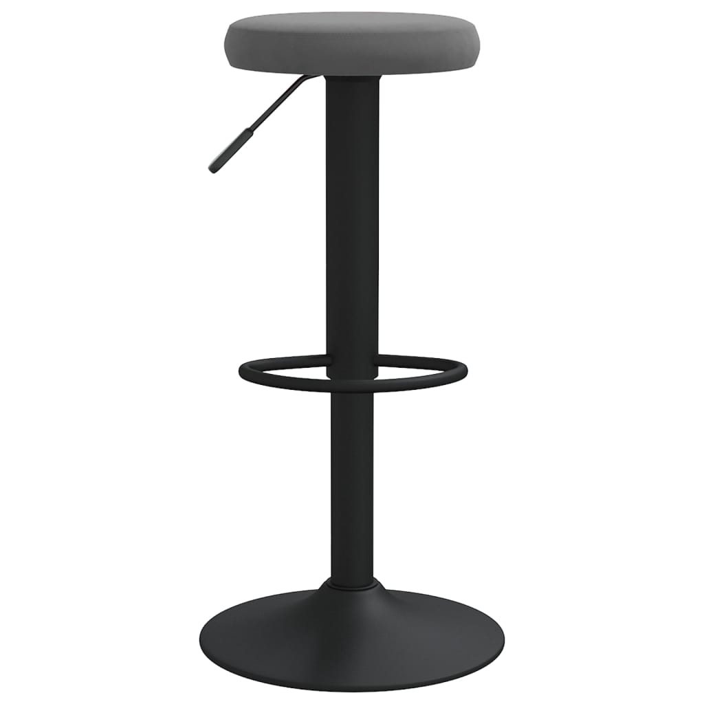 Bar Stool Set 2 Pcs Dark Grey Velvet