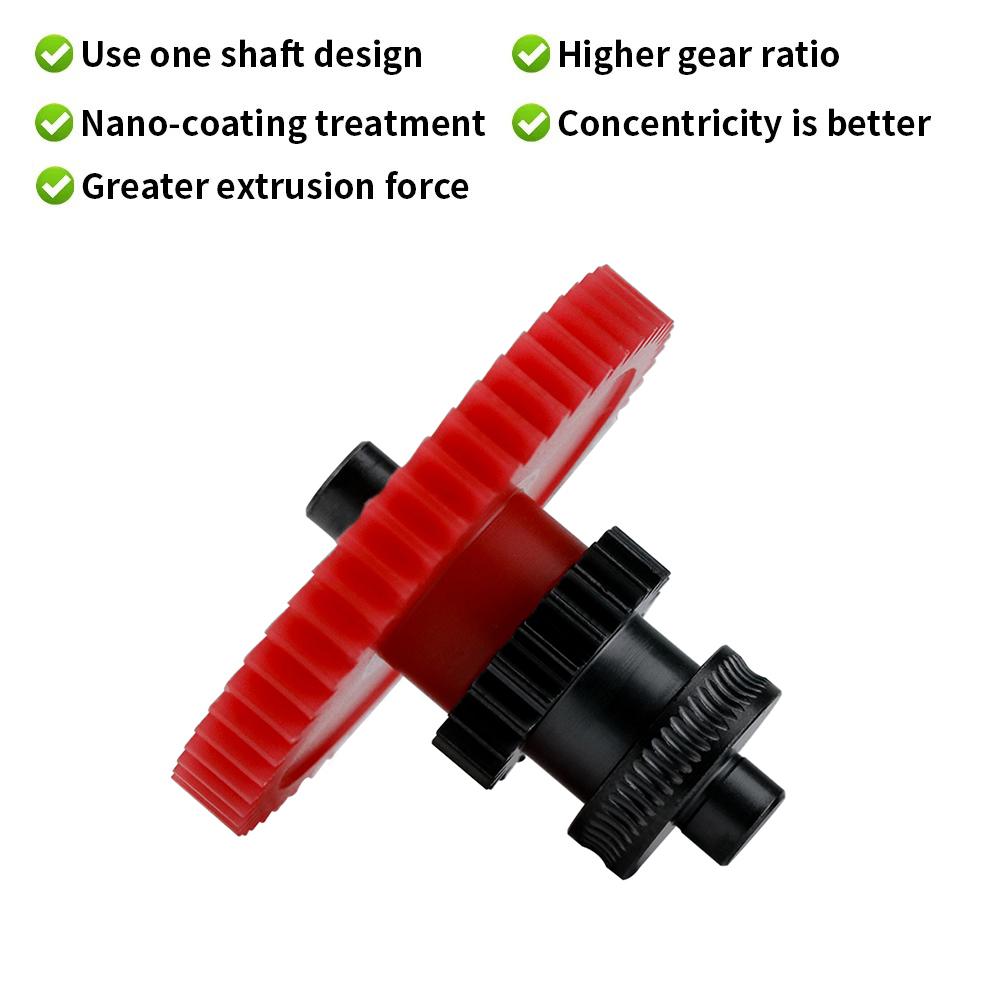 Extruder Gear Compatible with ELEGOO Neptune 4  Pro Plus Max Hardened Steel Dual Gear Kit One Shaft Design Precision