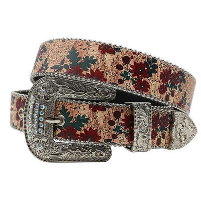 Original Design Rhinestone Printed Belt, Versatile Trend Jeans Accessories Pu Leather Belt