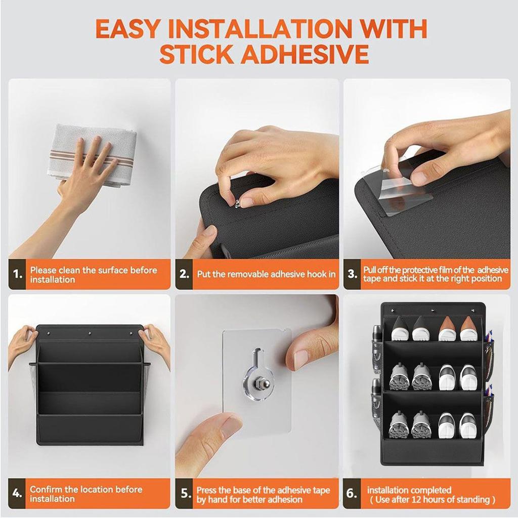 RV 3 Layer Shoe Holder Self-adhesive RV Door Shoe Storage Organizer Bag Campervan Wall Shoe Rack For RV Interior accessories