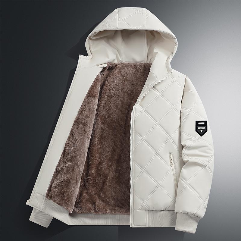 Winter Men's Hooded Cotton Jacket, Men's Cotton Jacket, Hooded Men's Winter Velvet Jacket, Cotton Jacket