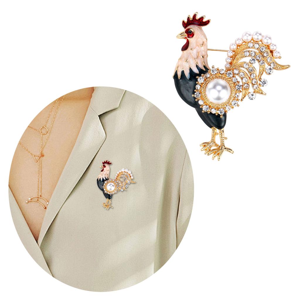 Cultural Zodiacs Rooster Pin Animal Alloy Craftsmanship Brooch Lightweight Accessory For Work Or Celebrations