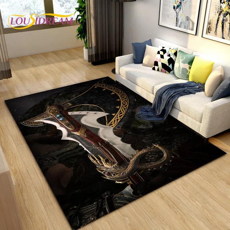God of War Game Gamer Area Rug Large,Carpet Rug for Living Room Bedroom Sofa Doormat Decoration,Kids Play Non-slip Floor Mat