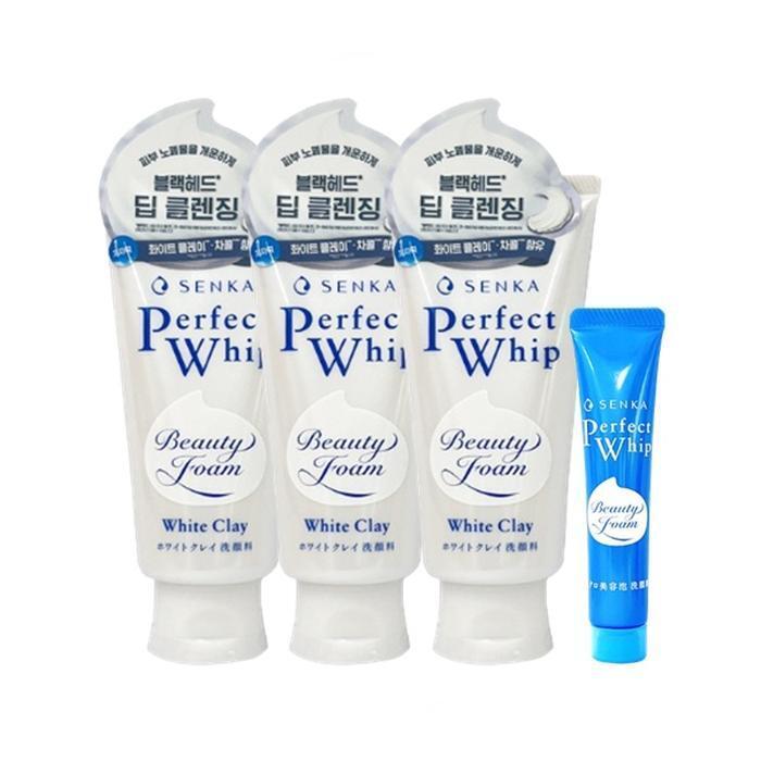 Senka Perfect Whip White Clay 120g x 3 + Facial Wash 15g (38425054)