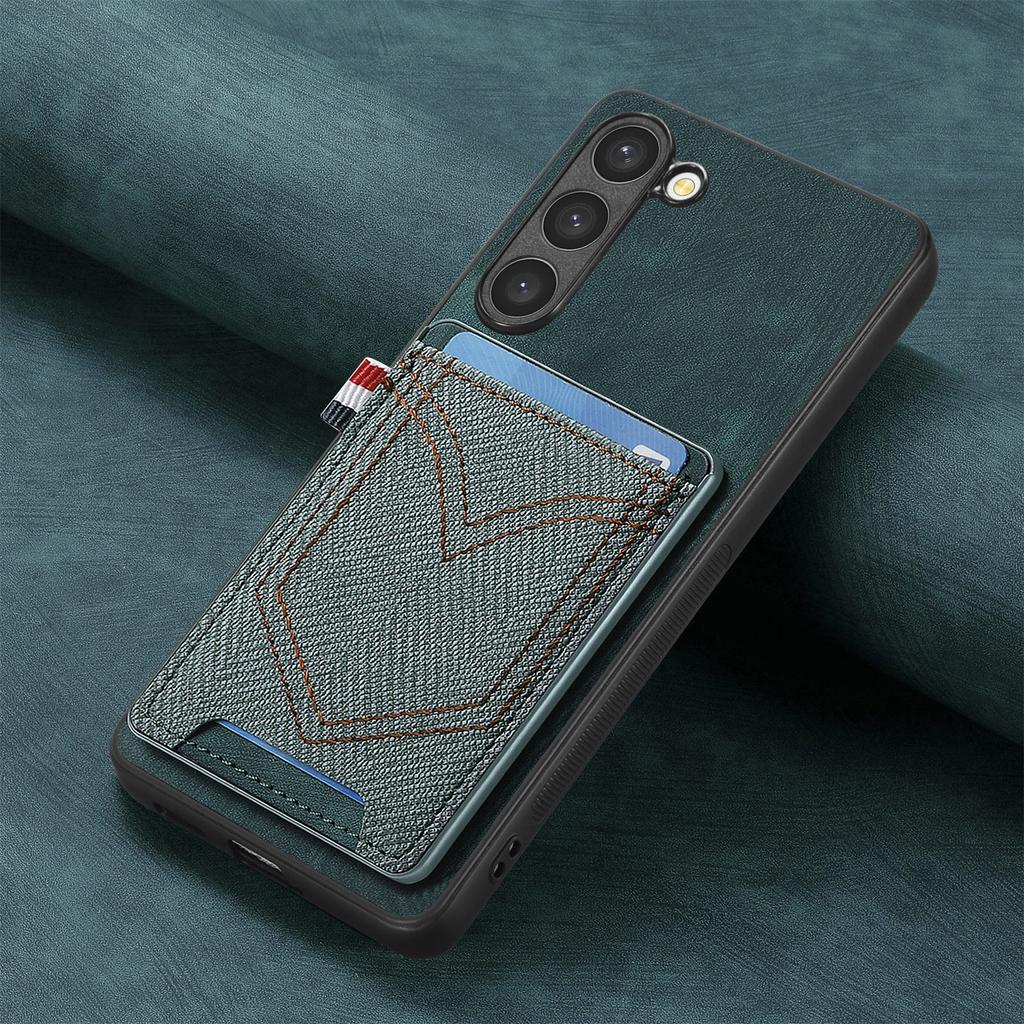 Denim Card Bag Leather Wallet Case for Samsung Galaxy A54 A53 A33 A13 A12 S23 Ultra S22 S20FE S21 Plus Cards Holder Pocket Cover