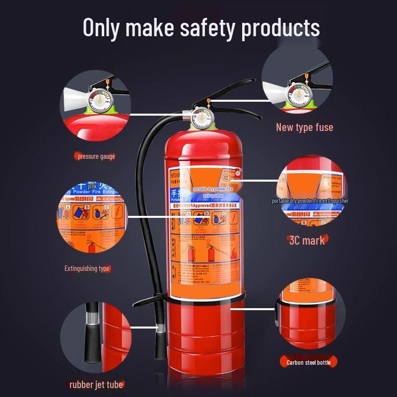 Gaśnica proszkowa 4 kg - Przenośna do sklepu, punktu sprzedaży i użytku domowego (Dostępne w wadze 1/2/3/4/5/8 kg)