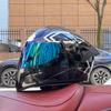 Imitation Street Car Helmet Men's Motorcycle 3C Electric Vehicle Full Helmet Autumn and Winter Knight Double Mirror Riding