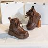 Thick Soled Height Increasing Short Boots for Women's New Autumn Winter Simple Comfortable Daily Casual Non Slip Women's Boots
