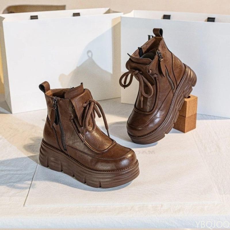 Thick Soled Height Increasing Short Boots for Women's New Autumn Winter Simple Comfortable Daily Casual Non Slip Women's Boots