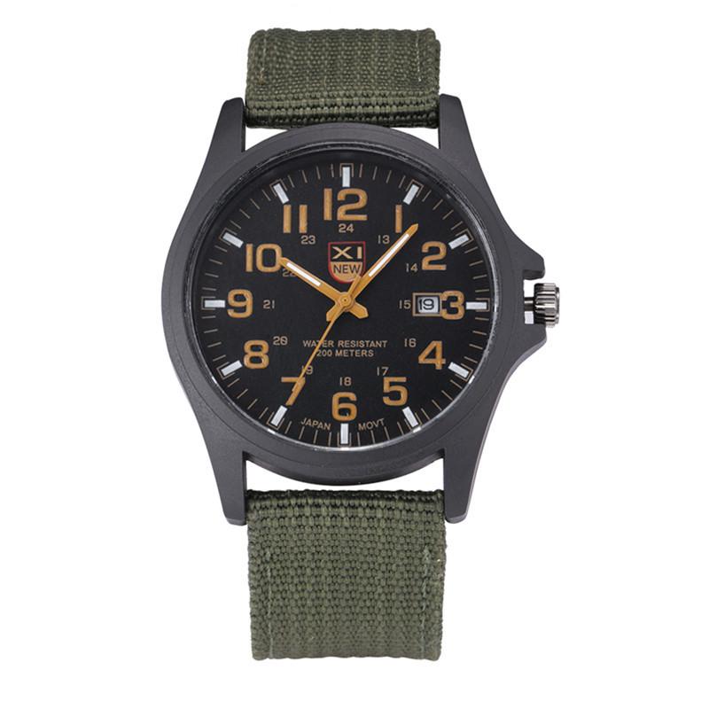 XINEW Cheap Watches Men's Nylon Calendar Army Quartz Watch