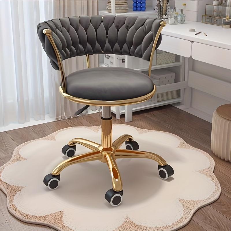 Swivel Adjustable Height Vanity Stool, Modern Dressing Accent Chair for Bedroom Makeup Salon Spa Home Office