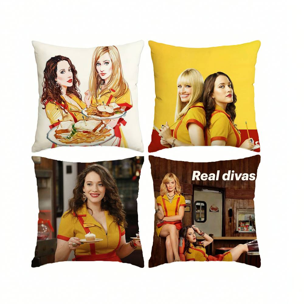 T-The sitcom 2 B-Broke Girls Square Double-Sided printed Pillow Case Bedroom Bedside Pillow Sofa Cushion Cover