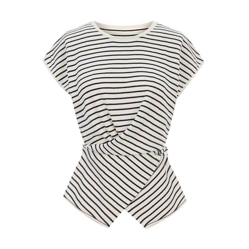 TVIEW Cross Wrap Striped Knit_V6B-Ckn002