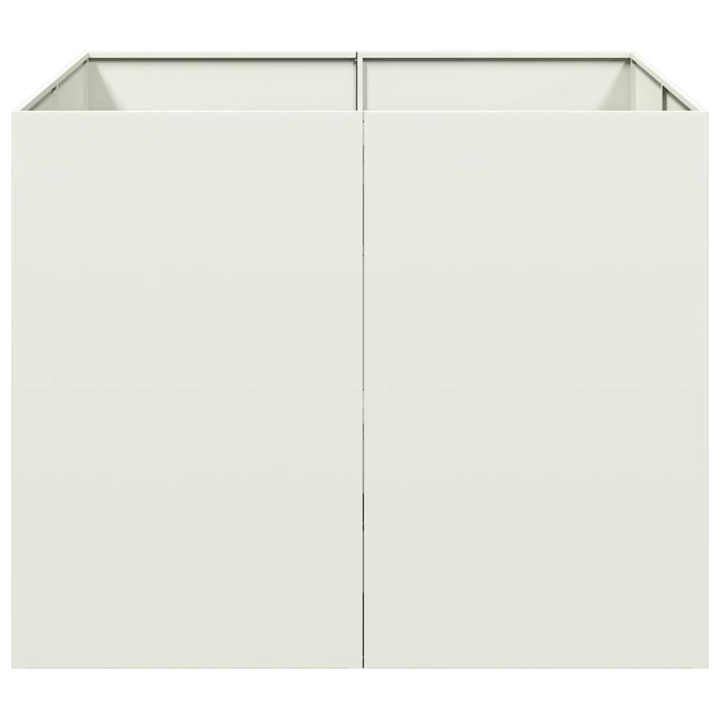 White Pot 100X100X80 Cm Steel