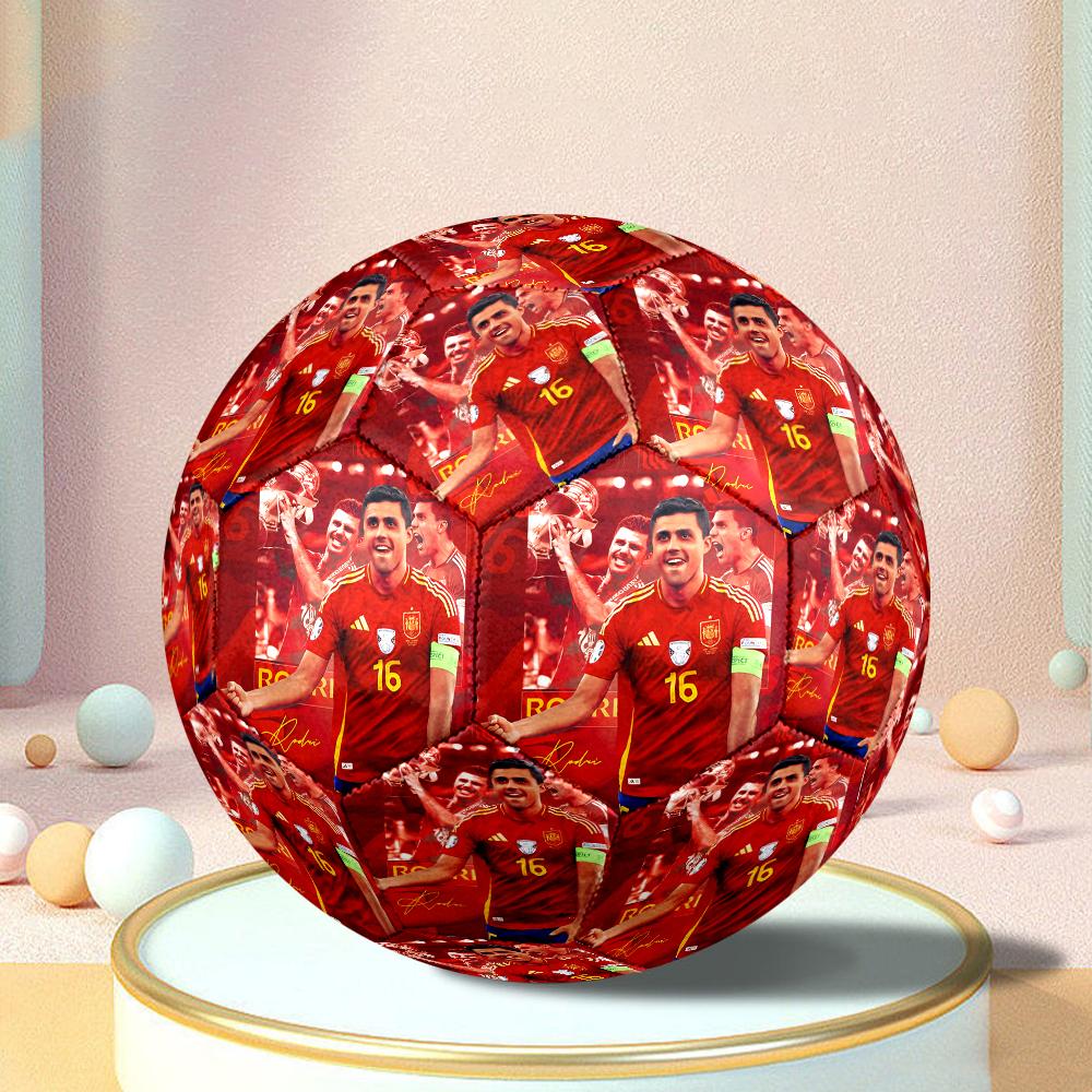Spain's Rodri Celebration Size 5 Soccer Balls, Anti-Slip, Protective Football, Outdoor Sport, a Unique Gift Suitable for Him/her, Birthdays