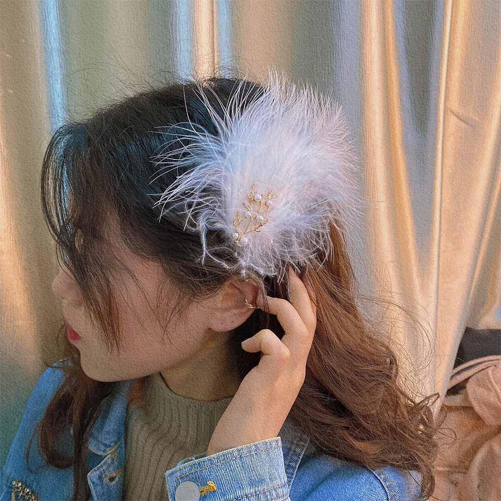 Fashion New Big Girls Women Cute Hair Clips Hairpins Headwear Feather