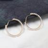 Mini Pearl Beads Women's Hoop Earrings Oversize Exaggerated Loop Earrings for Female Bohemian Ear Decoration Female Ear Zircon