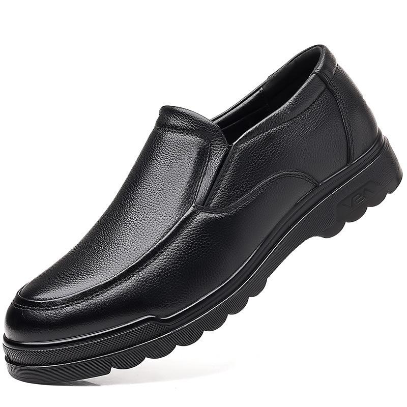 Leather Shoes Men's Business Formal Wear New British Comfortable Soft-soled Casual Men's Leather Shoes Men's Velvet Cotton Shoes