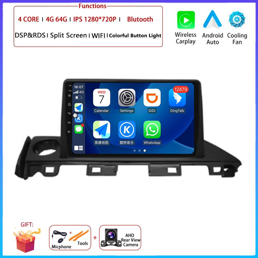 9“ For Mazda 6 Atenza 3 2016 -2018 Car 4G Android OS Radio Stereo Multimedia Video GPS Navigation Player QLED Screen BT 5.0 Wifi