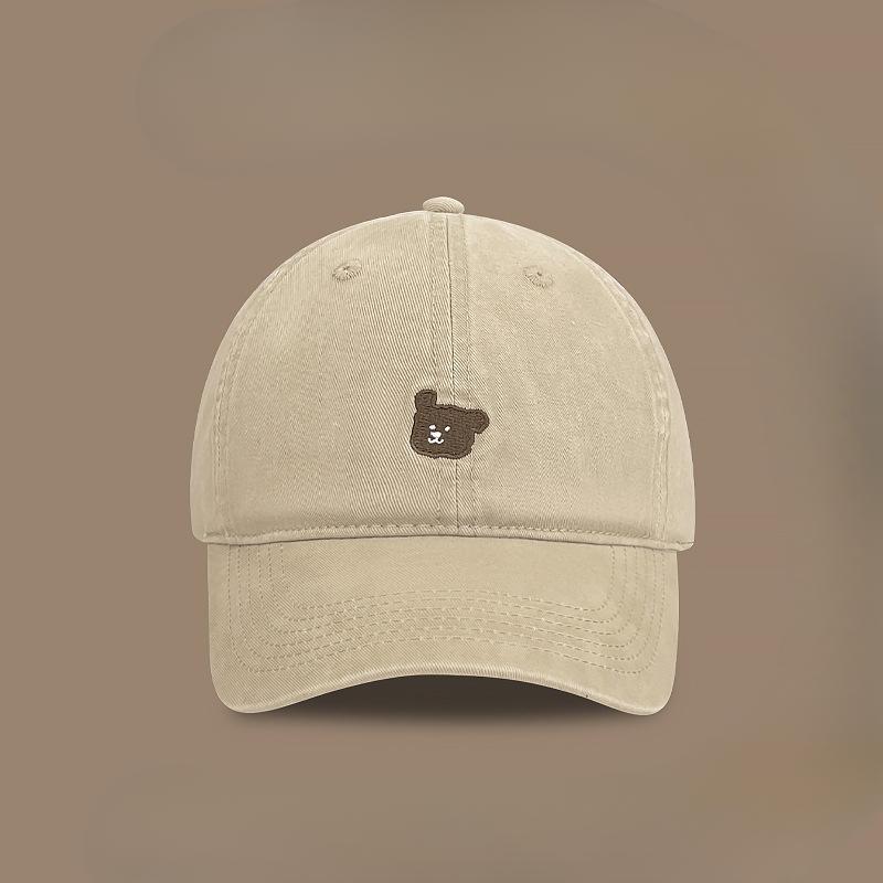 Embroidered Baseball Cap for Women Korean Style Big Head Circumference Showing Face Little Couple's Baseball Cap Wide Brim Versatile
