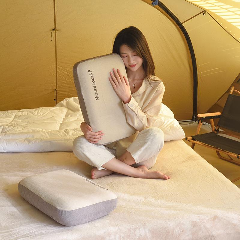 Memory cotton square pillow outdoor camping nap pillow convenient 3D fast rebound comfortable silent neck pillow