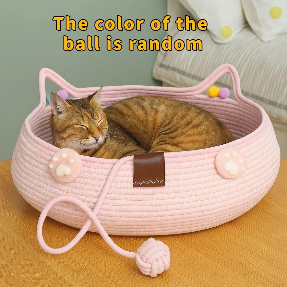 Cotton Rope Woven Cat Nest Scratch-Proof Cat Scratch Floor Cat Scratch Board Mat  for Cats and Dogs