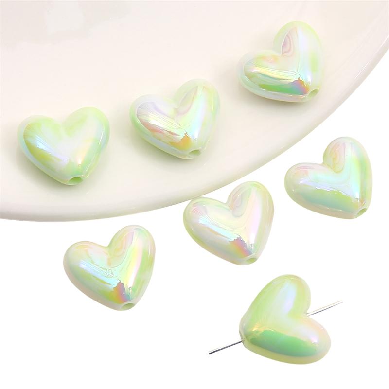 200Pcs Acrylic Beads Heart Charms Beads For DIY Bracelet Necklace Jewelry Making