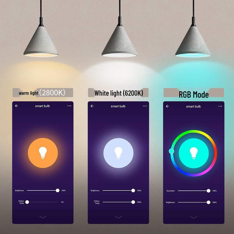 WiFi Smart RGB LED Bulb E27 9W, Seven-Color