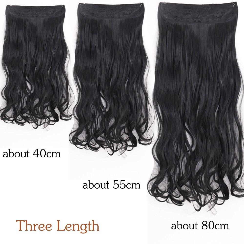MERISIHAIR Clip-less Synthetic Hair Extensions Invisible Line Hairpiece 16 22 32 Inches Natural Black Brown Blonde for Women
