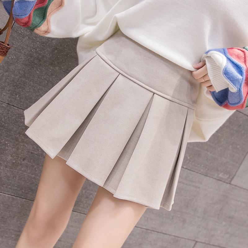 

Anti-Exposure Wool Pleated A-Line Skirt Pants for Autumn/Winter 2026 - High-Waisted Petite Skirt Small абрикосовый