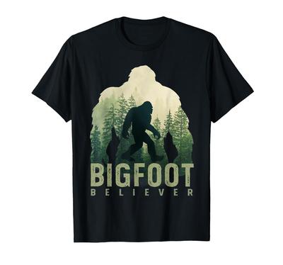 Sasquatch Yeti Figure Nature Double Exposure Bigfoot T-Shirt