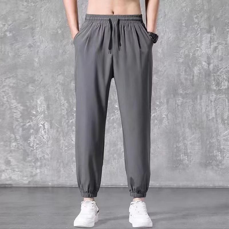 Pants Men's Summer Thin Ice Silk Quick-drying Loose Sports Trend All-match Casual Trousers