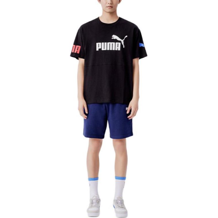 Puma Loose Breathable Casual Printed Short Sleeve T-Shirt Men Tops Black 676665-56
