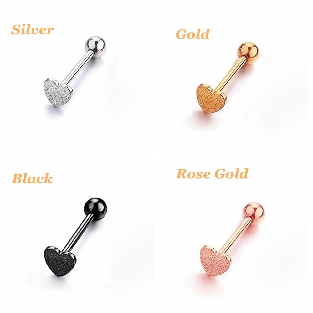 Jazyk Chirurgická ocel Srdce Činka Piercing Body Labret Pin Neht Neht Piercing do ucha Piercing do rtu