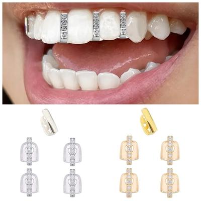 3/5Pcs Funny Hip Hop Teeth Grillz Punk Single Clips Grillz Creative Single Dental Braces  Cosplay