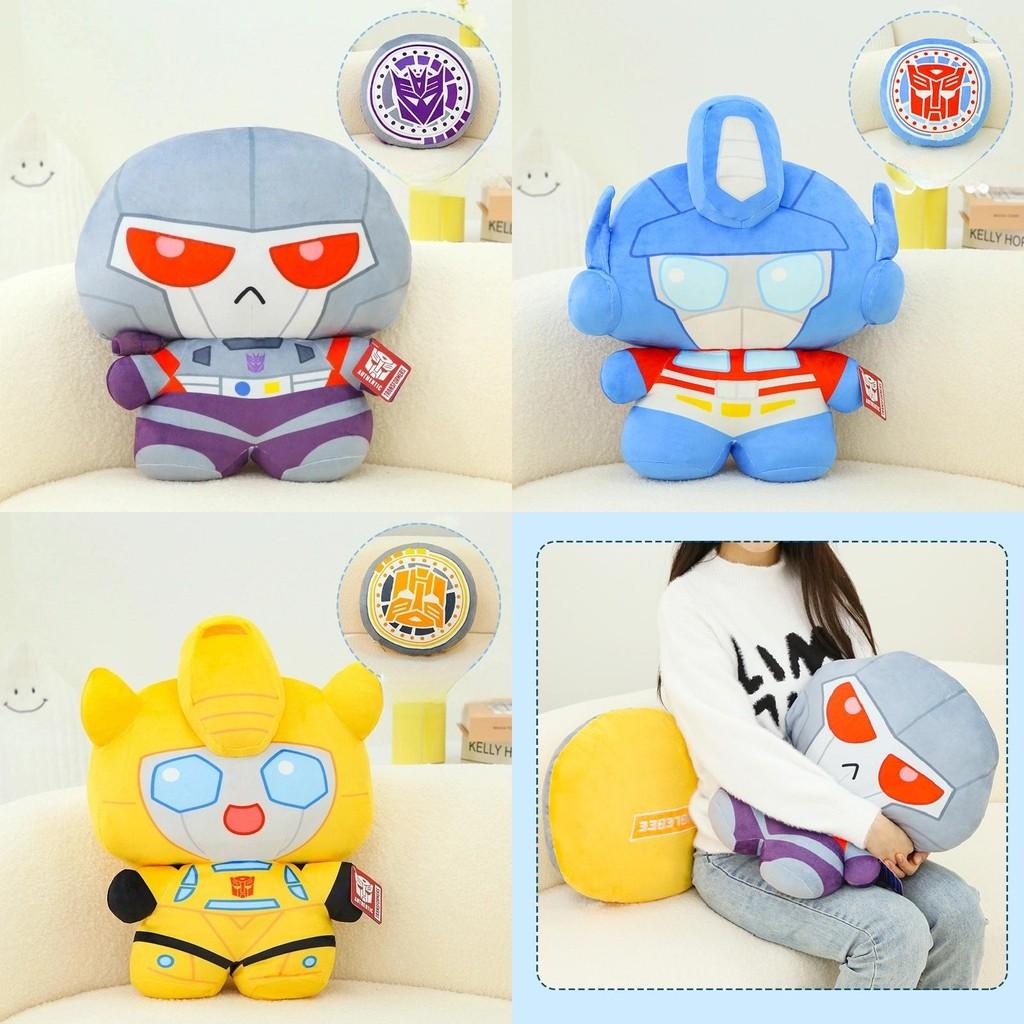 Transformers Plush Toy Flip Transform Throw Pillow Bumblebee Megatron Decor Gift
