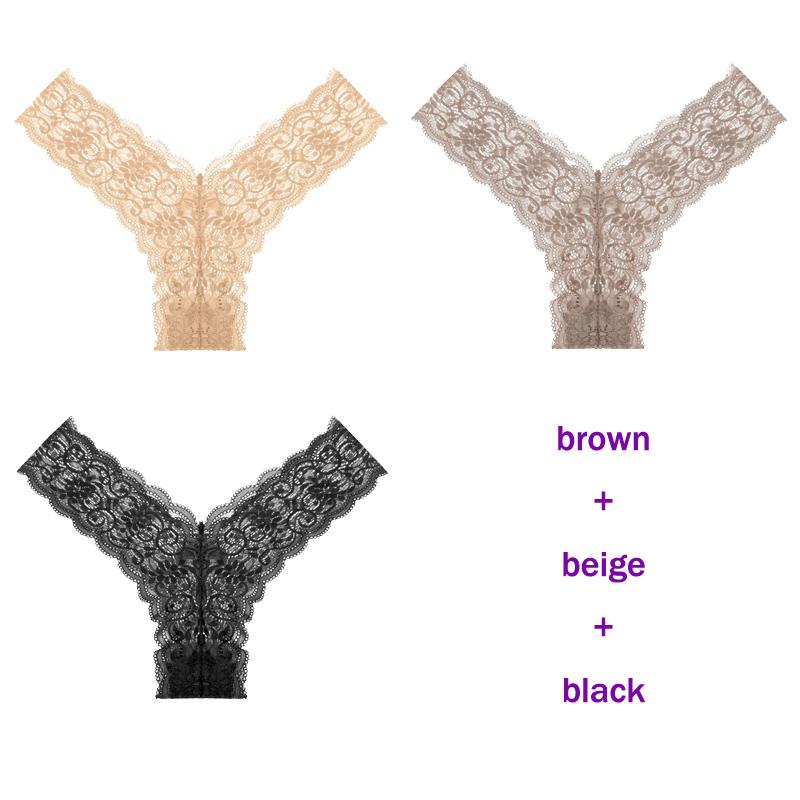 CINOON 3 Teile/los frauen höschen Transparent Low-Taille Unterhose Aushöhlen Tanga Weibliche Nahtlose G-String Sexy Unterwäsche Spitze Dessous panty