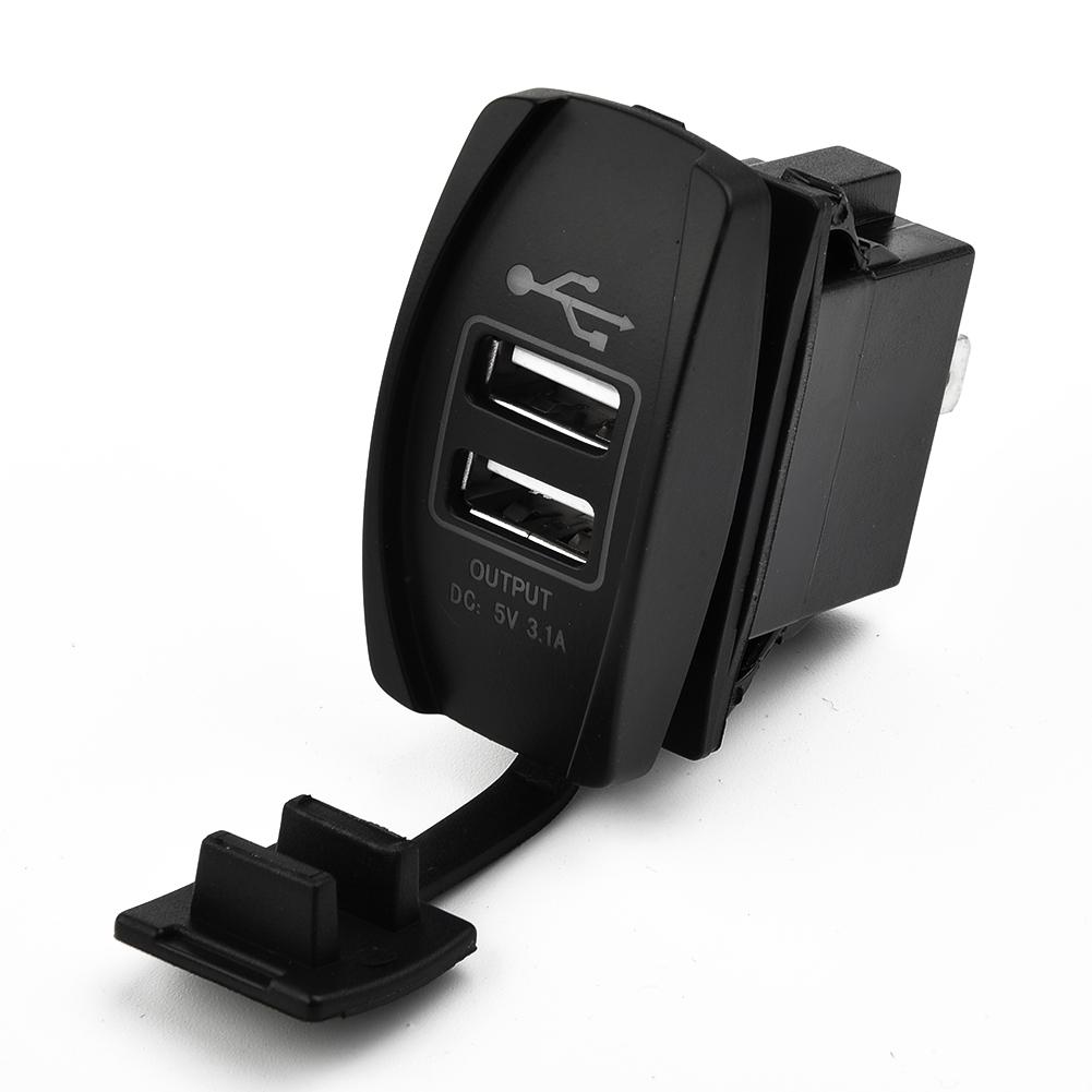 1x Dual USB 3.1 Power Charger Carling ARB Rocker Fireproof Plastic Switch Blue LED Light Car Boat 12V High Quality Car Accessori