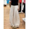 Polka Dot Linen Pants for Women 2026 Summer Thin Style Plus-Size High-Waisted Loose Slimming Wide-Leg Casual Pants