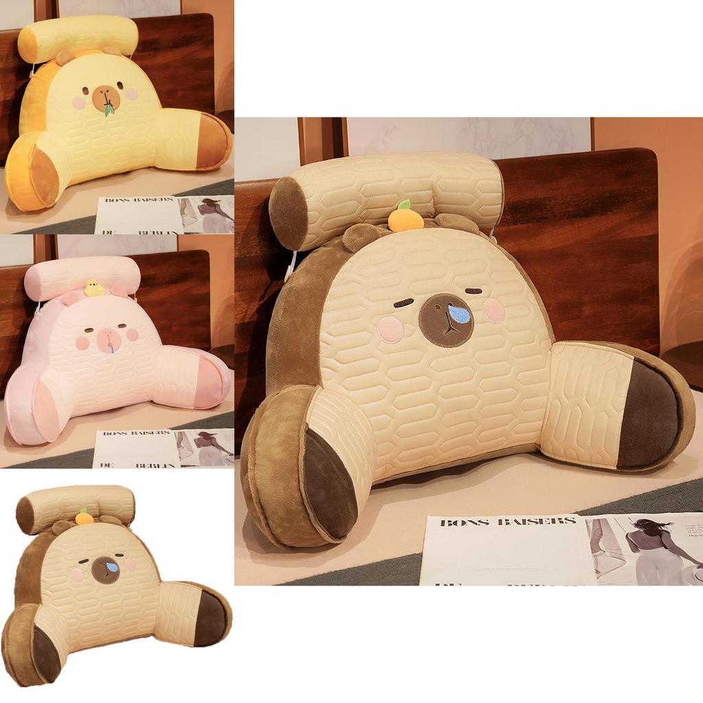Cartoon-Capybara-Lounge-Kissen mit besticktem Plüschbezug für Bett Sofa Stützen