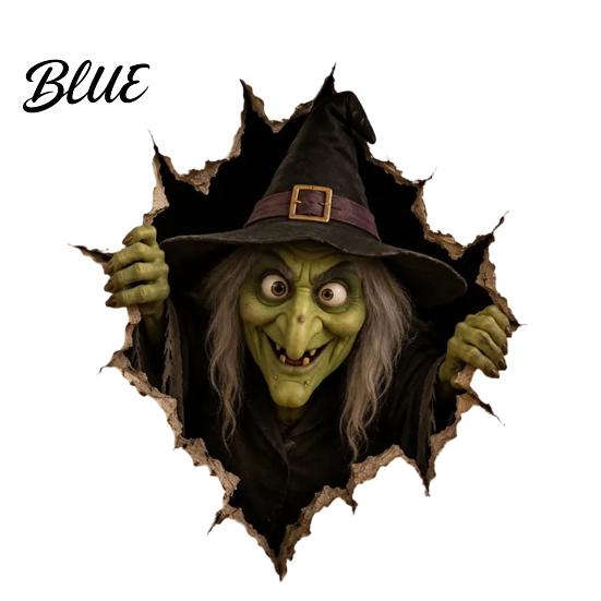 Decorative Decals for Dormitory Halloween Break-in 3D Wall Decals Illusion Effect Spooky Breaking Through Stickers Party Sticker Horror Ghost Witch