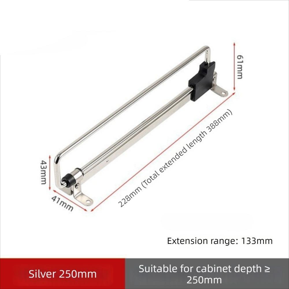 

Metal Wardrobe Hanging Rod Easy Install Pull Out Hanging Clothes Rail Horizontal Use Multi-functional Storage Racks