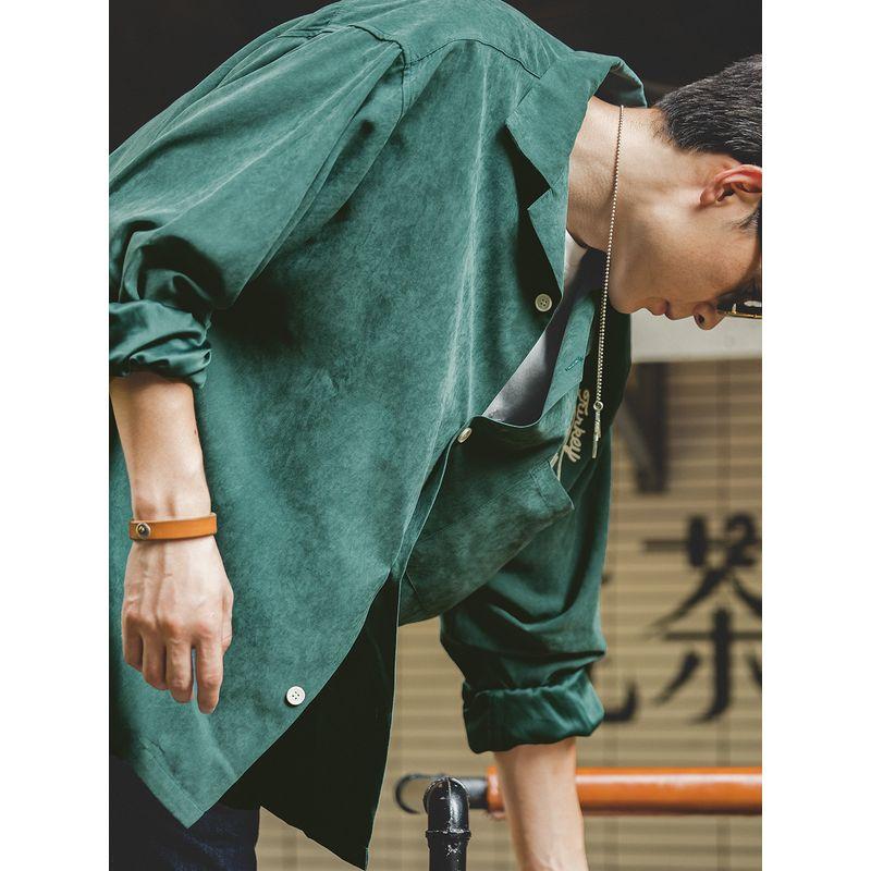 Madden Retro Peach Skin Fabric Brushed Embroidered Lapel Parka